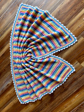 Load image into Gallery viewer, 6-Day Ridgy Didge, Retro, and Sweetheart Rainbow Baby Blanket Crochet Pattern Bundle by Betty McKnit