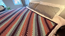 Load image into Gallery viewer, 6-Day Corner to Corner Tranquility Stripe Blanket Crochet Pattern by Betty McKnit