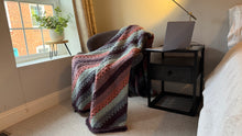 Load image into Gallery viewer, 6-Day Corner to Corner Tranquility Stripe Blanket Crochet Pattern by Betty McKnit