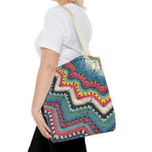 Load image into Gallery viewer, 6-Day Superstar Bright Crochet Pattern Tote Bag by Betty McKnit