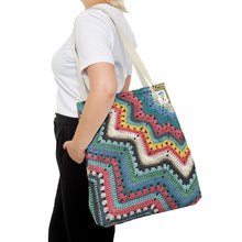 Load image into Gallery viewer, 6-Day Superstar Bright Crochet Pattern Tote Bag by Betty McKnit