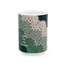 Load image into Gallery viewer, Crochet Lover's Mug, Just Let Me Crochet, Gift for Crafters, Cozy Coffee Cup, Tea Lovers, Handmade Mug, Yarn Enthusiast