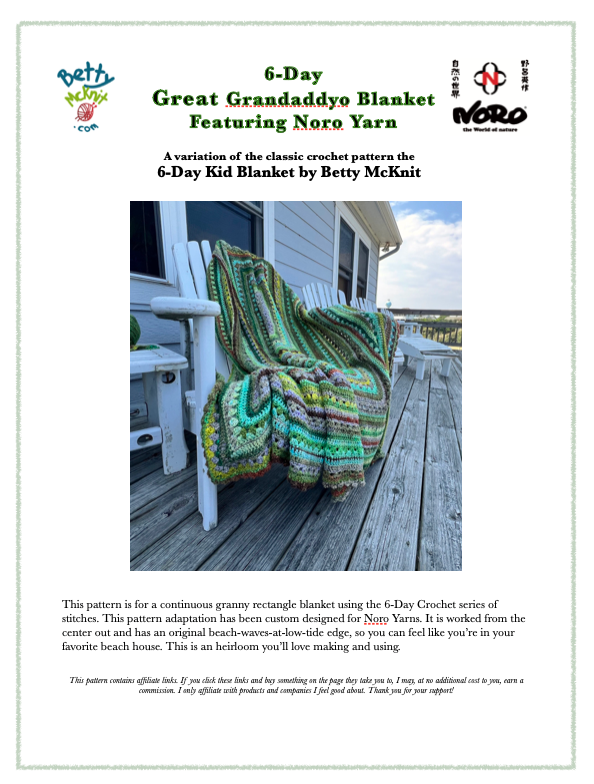 6-Day Great Granddaddyo Blanket featuring Noro Yarn - Crochet