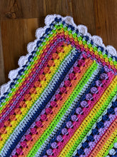 Load image into Gallery viewer, 6-Day Retro Rainbow Blanket - Crochet Pattern by Betty McKnit
