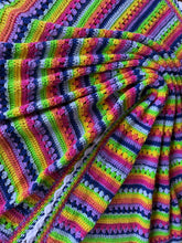 Load image into Gallery viewer, 6-Day Retro Rainbow Blanket - Crochet Pattern by Betty McKnit