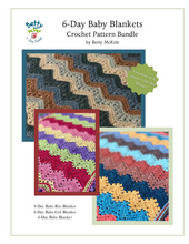 Load image into Gallery viewer, 6-Day Baby, Baby Boy, and Baby Girl Blankets - Crochet Pattern Bundle by Betty McKnit