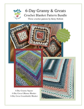 Load image into Gallery viewer, 6-Day Granny Square, Great Granny, and Great Granddaddy Blanket Crochet Pattern Bundle by Betty McKnit