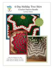 Load image into Gallery viewer, 6-Day Star Crochet Holiday Tree Skirt Bundle