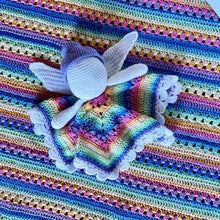 Load image into Gallery viewer, 6-Day Ridgy Didge, Retro and Sweetheart Rainbow Lovey Crochet Pattern Bundle by Betty McKnit