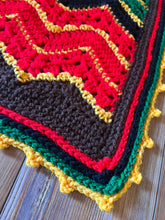 Load image into Gallery viewer, 6-Day Holiday Table Runner in Kwanzaa Colors Crochet Pattern by Betty McKnit