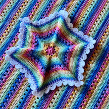 Load image into Gallery viewer, 6-Day Ridgy Didge, Retro and Sweetheart Rainbow Lovey Crochet Pattern Bundle by Betty McKnit