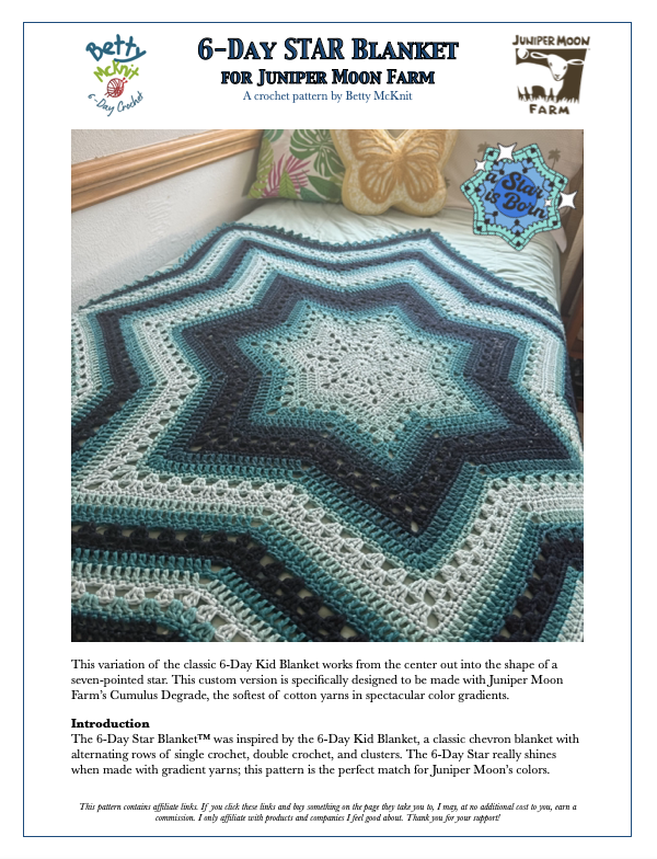 6-Day Star Blanket for Juniper Moon Farm – Betty McKnit