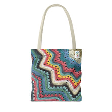 Load image into Gallery viewer, 6-Day Superstar Bright Crochet Pattern Tote Bag by Betty McKnit
