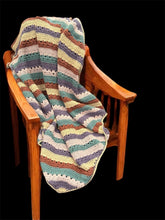 Load image into Gallery viewer, 6-Day Corner to Corner Tranquility Stripe Blanket Crochet Pattern by Betty McKnit
