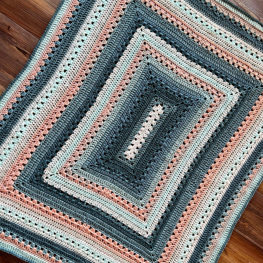 6-Day Granny Square, Great Granny, and Great Granddaddy Blanket