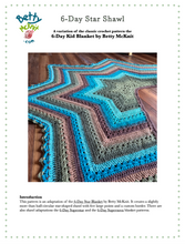 Load image into Gallery viewer, 6-Day Star Shawl Crochet Pattern by Betty McKnit
