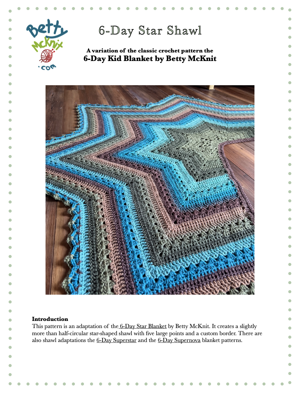 6-Day Star Shawl Crochet Pattern by Betty McKnit