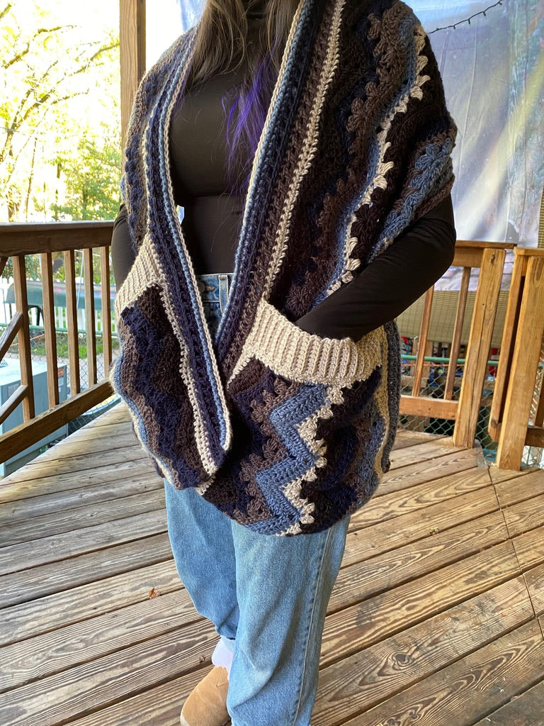 Betty's Sideways Pocket Shawl - Crochet Pattern by Betty McKnit