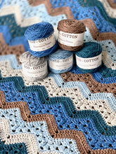 Load image into Gallery viewer, 6-Day Baby Boy Blanket - Crochet Pattern by Betty McKnit
