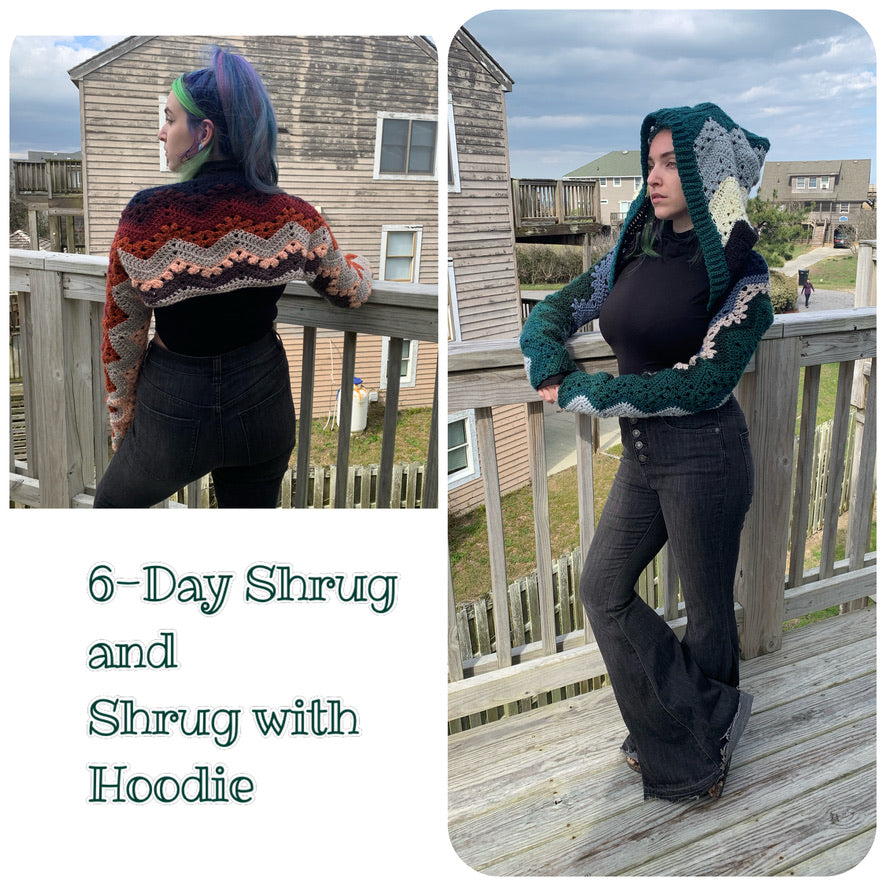 6-Day Shrug and Shrug Hoodie Pattern Bundle