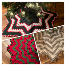 Load image into Gallery viewer, 6-Day Holiday Tree Skirt Bundle - Crochet Patterns by Betty McKnit

