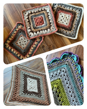 Load image into Gallery viewer, 6-Day Granny Square, Great Granny, and Great Granddaddy Blanket Crochet Pattern Bundle by Betty McKnit
