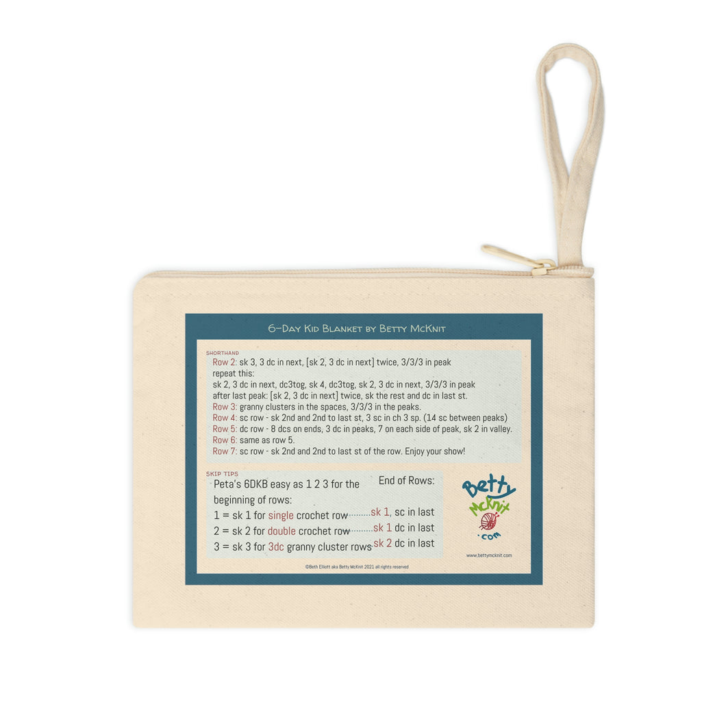 6-Day Kid Blanket Shorthand Accessory Zipper Pouch